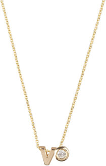 14k gouden ketting lengte 40cm  geelgoud - A,B,C,D,E,F,G,H,I,J,K,L,M,N,O,P,Q,R,S,T,U,V,W,X,Y,Z,