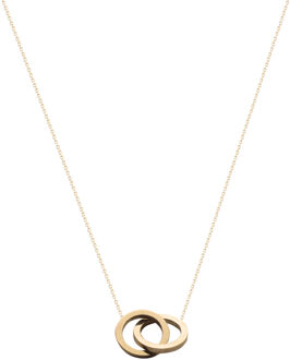 14kt gouden ketting Iconic Double Open Circle 40 cm  goud - One Size,