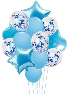 14Pcs 12/18-Inch Harten Sterren Confetti Folie Ballonnen Latex Ballonnen Bruiloft Decoratie Benodigdheden 03