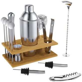 14Pcs 304 Rvs Barman Cocktail Barman Tool Roestvrij Bar Cocktail Shaker Set Bar Kit