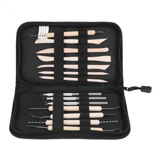 14Pcs Aardewerk Gereedschap Houten Wax Klei Gereedschap Aardewerk Carving Modeling Sculptuur DIY Craft Met Doek Bag