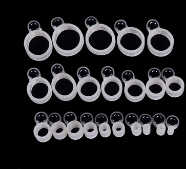 14Pcs Diy Guide Siliconen Hengel Draad Ring Keramiek Eye Vislijn Gids Ring Verschillende Maten