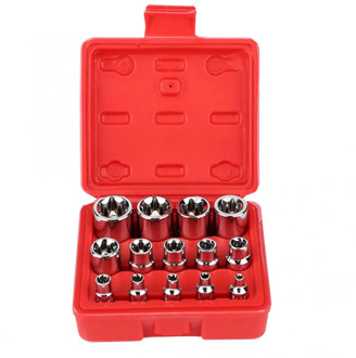 14Pcs E-Type Torx Star Female Bit Socket Set 1/4" 3/8" 1/2" Drive E4-E24 Socket Repair Tool Kit high quanlity hand tool set