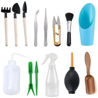 14pcs Garden Planter Kit Succulent Planting Transplanting Tools Set Transplant Seedling Tool Potted Bonsai Fertilizer