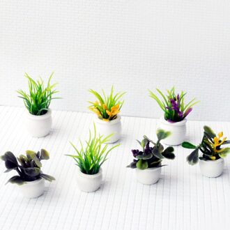 14Pcs Groen Landschap Handgemaakte Kleine Kleine Ho Model Bloembedden Potten Plastic Miniatuur Schaal Materialen Voor Trein Railrode Layouts