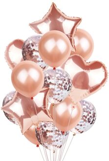 14Pcs Multi Confetti Ballon Happy Birthday Ballonnen Rose Gold Helium Ballons Jongen Meisje Baby Shower Feestartikelen