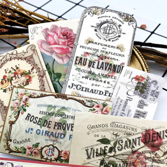 14Pcs/Pack Vintage European Floral Label Ticket Tag Sticker DIY Scrapbooking Album Junk Journal Planner Decorative Stickers