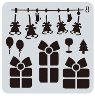 15*15 Vrolijk Kerstfeest Gelaagdheid Stencils Voor Diy Scrapbook/Fotoalbum Decoratieve Embossing Kleuring, Schilderen Stencil, home Decor