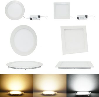 15/18W Squre Ronde Led Panel Light Verzonken Keuken Badkamer Plafondlamp AC85-265V Led Downlight ronde 15W