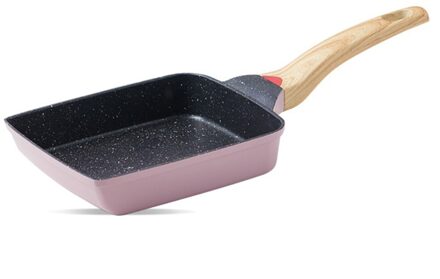 15*19Cm Keuken Non Stick Koekenpan Temperatuur Instructie Japanse Tamagoyaki Omeletten Aluminium Pannenkoek Spatel 15x19 paars