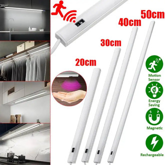 15/25/35/45 LED Closet Light USB Rechargeable Under Cabinet Lighting Stick-on Motion Sensor Wardrobe Light White cabinet lights