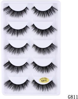 15-25Mm 3D Faux Nertsen Haar Kruis Valse Wimpers 5/10 Paar Lange Wimpers Handgemaakte Dikke make-Up Beauty Extension Gereedschap HB473