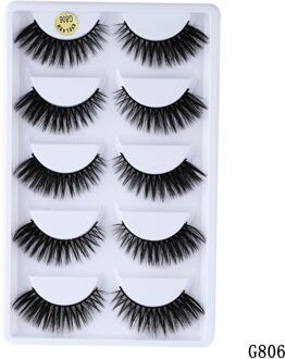 15-25Mm 3D Faux Nertsen Haar Kruis Valse Wimpers 5/10 Paar Lange Wimpers Handgemaakte Dikke make-Up Beauty Extension Gereedschap HB943