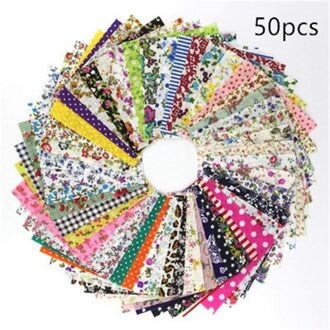 15/50/100Pcs Katoen Stof Gedrukt Doek Naaien Quilten Stoffen Voor Patchwork Handwerken Diy Handgemaakte Accessoires 10 x10cm 50stk
