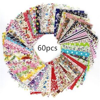 15/50/100Pcs Katoen Stof Gedrukt Doek Naaien Quilten Stoffen Voor Patchwork Handwerken Diy Handgemaakte Accessoires 10 x10cm 60stk