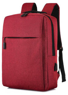 15.6 Inch Laptop Usb Rugzak Schooltas Rugzak Anti Diefstal Mannen Rugzak Reizen Daypacks Mannelijke Leisure Rugzak Mochila wijn rood