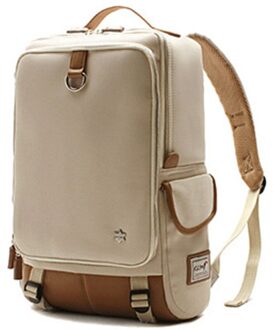 15.6 Inch Notebook Rugzakken Mannen Schoudertassen Mode Business Casual Waterdichte Schooltassen Meisjes Rugzak beige