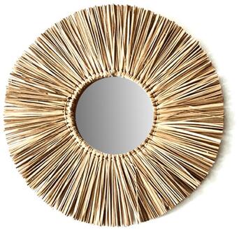 15.75in Muur Spiegel Stro Geweven Handgemaakte Make-Up Spiegel Voor Badkamer Slaapkamer Blauw