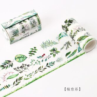15 Boxs Fantasy Oceaan Mooie Bloemen Planten Bladeren Washi Tape DIY Decoratie voor Scrapbooking Masking Tape Plakband licht grijs