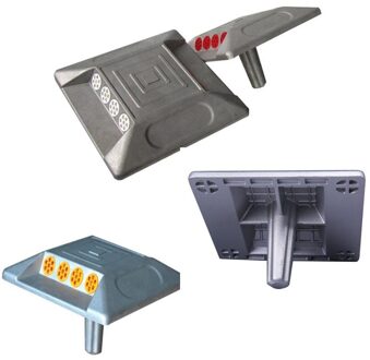 15 Cm Grote Maat Aluminium Road Stud Met 4*7 Pcs Kralen Reflector Voor Road Manier Veiligheid geel flat