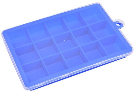 15 Cubes Ice Cube Tray Silicone Ice Cube Maker Mold Met Deksels Voor Ijs Party Whiskey Cocktail Koud drinken Blauw