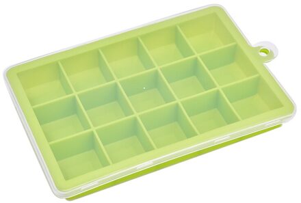 15 Cubes Ice Cube Tray Silicone Ice Cube Maker Mold Met Deksels Voor Ijs Party Whiskey Cocktail Koud drinken geel
