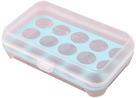 15 Grid Ei Karton Plastic Koeling Uitzoeken Opslag Koelkast Scherper Ei Opbergdoos Op De Tafel Restaurant lucht blauw