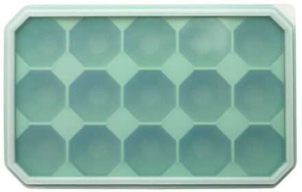15-Holte Diamant Vorm Silicone Ice Cube Tray Mold Verwijderbare Deksel Keuken Tool cyaan