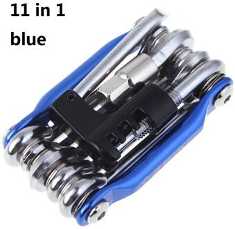 15 In 1 Multi Fiets Repair Tool Set Kit Hex Spoke Cycle Schroevendraaier Tool Wrench Mountain Cycle Tool Sets zwart 11 in 1blauw
