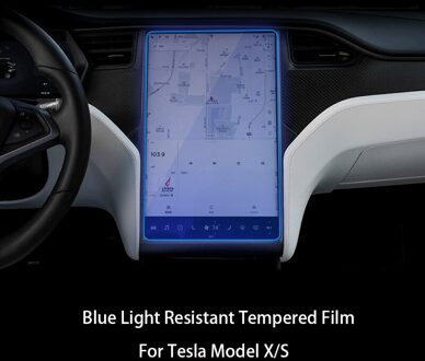 15 Inch Auto Scherm Bescherming Film Gehard Glas Auto Accessoires Navigatie Scherm Beschermende Film Voor Tesla Model 3/Y blauw licht model- X S