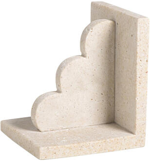 15% korting - Leen Bakker - Boekensteun Scallop - Off-white - 14x12x8 Cm - Polyresin - Wit#Crème