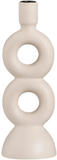 15% korting - Leen Bakker - Kandelaar Lumen - Off-white - -27,5x9,5x9,5 Cm - Keramiek - Wit - 9.5x27.5x9.5 Cm