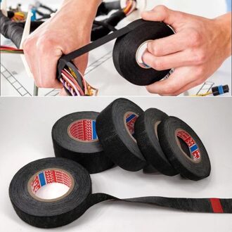 15 Meter Hittebestendig Vlamvertragende Tape Adhesive Doek Tape Voor Auto Kabelboom Kabelboom Bescherming 15M 15mm