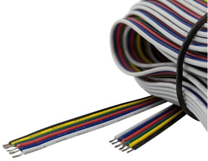 15 meter losse RGBWW kabel 6-aderig