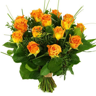 15 Oranje/zalm rozen