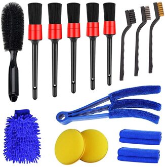 15 Pcs Auto Detaillering Borstel Set, Auto-interieur Reiniging Kit Bevat Detail Borstels, Wiel Borstel, wiel Tire Brush Kit
