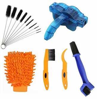15 Pcs Fietsketting Wasmachine Set Mountainbike Chain Cleaning Brush Tool Fiets Onderhoud Tool Draagbare Cleaning Kit geel