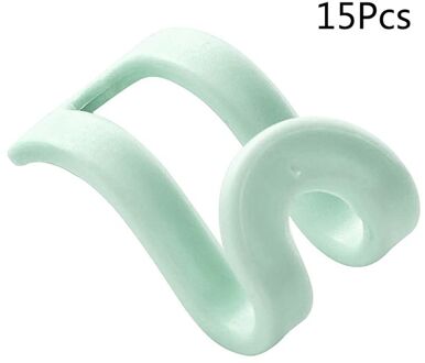 15 Pcs Mini Massaal Kleerhanger Thuis Haak Closet Organizer Groen