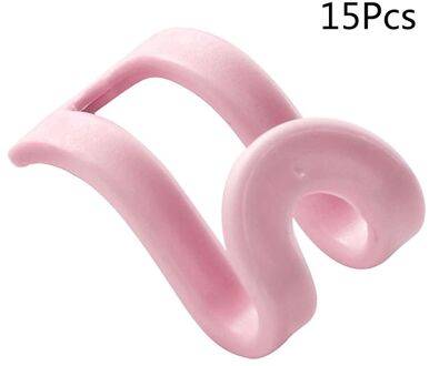 15 Pcs Mini Massaal Kleerhanger Thuis Haak Closet Organizer Roze