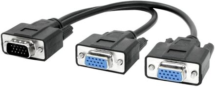 15 Pin Vga Male Naar 2 Vga Female Y Splitter Kabel Svga Monitor Adapter Extension Converter Video Kabel Lood Voor pc, tv