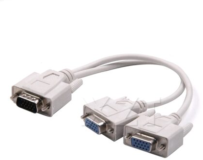 15 Pin Vga Male Naar 2 Vrouwelijke Y Splitter Video Kabel Svga Monitor Adapter Extension Converter Lead Voor Pc Tv projectoren