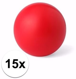 15 rode anti stressballetjes 6 cm - stressbal