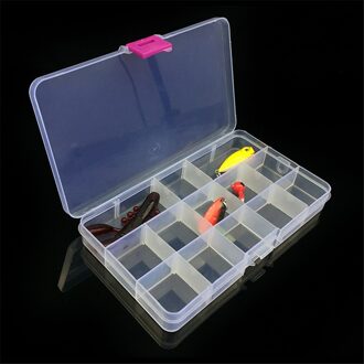 15 Slots Verstelbare Plastic Vissen Lokken Haak Tackle Box Storage Case Organizer Visaas Lepel Haak Aas Doos Gadget Doos
