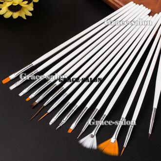 15 stks Nail Art Borstels Puntjes Draw Paint Pen Voor UV Gel Manicure Tool
