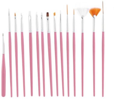 15 Stks/partij Cosmetische Nail Art Polish Schilderen Teken Pen Brush Tips Gereedschap Set Uv Gel Diy Decoratie Beauty Schilderen Apparatuur gereedschap 10stk