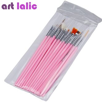 15 Stks/set Nail Art Borstel Tekening Penselen Set Acryl Handvat Gereedschap Nail Boorpunt Pen Gel Borstel Tips Decoratie