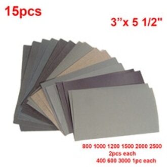 15 Stks/set Schuurpapier 400 600 3000 800 1000 1200 1500 2000 2500 Grit Schuurpapier Nat/Droog Cleaning Tools