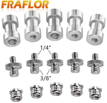 15 Stuks Camera Dslr Slr 1/4 "Male Naar 3/8" Buitendraad Metalen Schroef Adapter Kit Voor Camera Statief stand Mount Accessoires