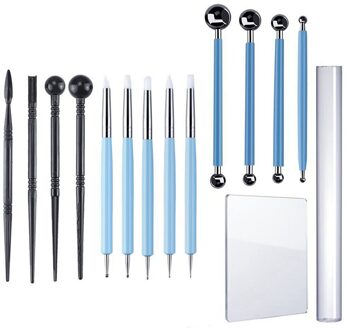 15 Stuks Carving Modeling Tool Set Inclusief Bal Stylus Clay Sculpting Gereedschap, dual-Ended Aardewerk Gereedschappen, Bal Staaf St