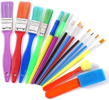 15 Stuks Kwast Set Kleurrijke Kunstenaar Schilderij Borstels Kinderen Diy Kwast Voor Aquarel Trekken Verf Schilderen Gereedschap